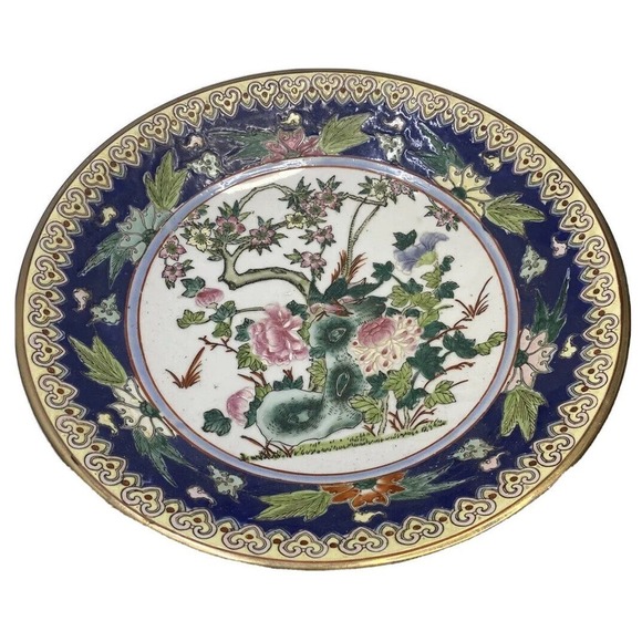 Antique Chinese TongZhi (T'ung Chih) 1862-1874 Heavy Enamel Porcelain 14" Bowl - Picture 1 of 9